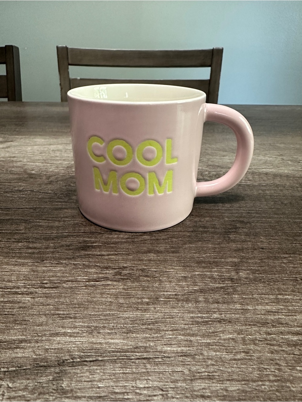 Room Essentials Pink Ceramic 'COOL MOM' Mug with Lime Lettering